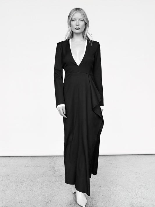 Euphoria wool gown by Prague fashion atelier MAY