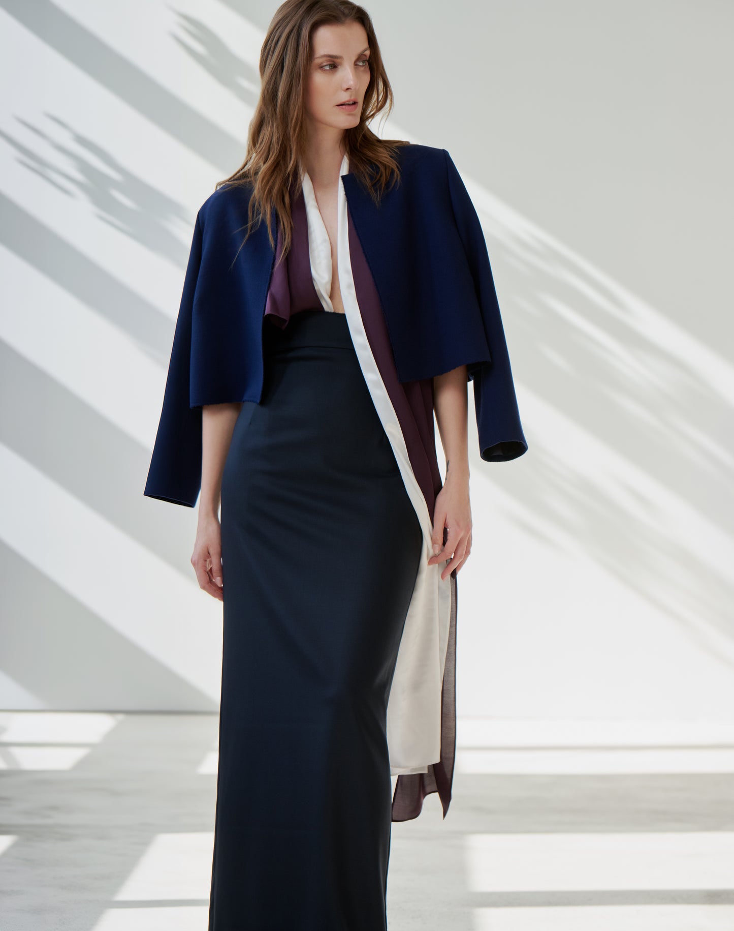 Sense high-waist skirt for timeless womenswear by Prague fashion atelier MAY