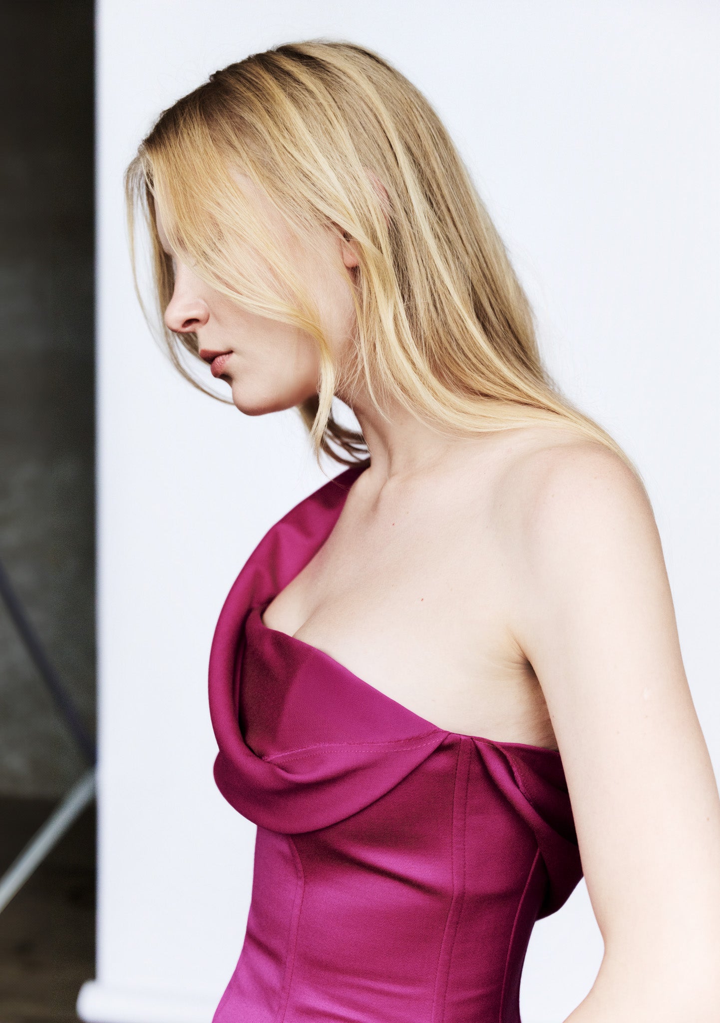 Euphoria elastic wool corset with raw-edge stripe by Prague fashion atelier MAY
