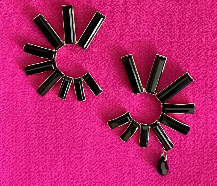 Euphoria black rhinestone jewelry inspired by Czech craft by MAY