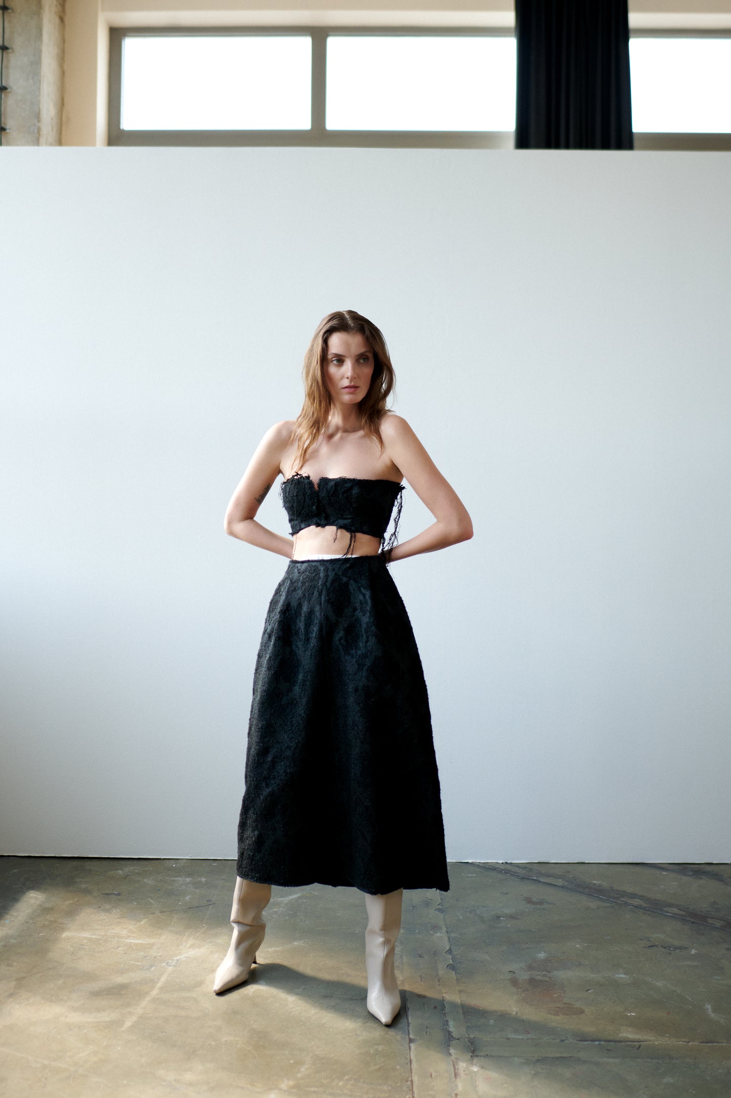 Euphoria Deia jacquard A-line skirt by Prague fashion atelier MAY