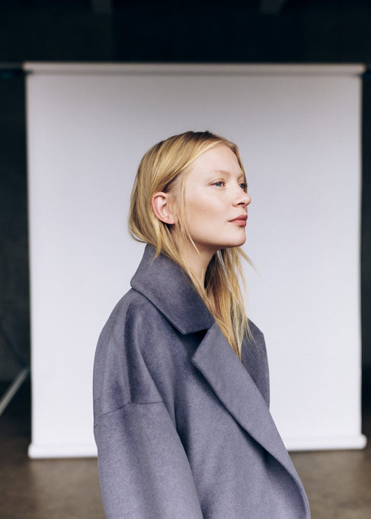 Alpaca coat by Prague fashion atelier MAY. Timeless womenswear.
