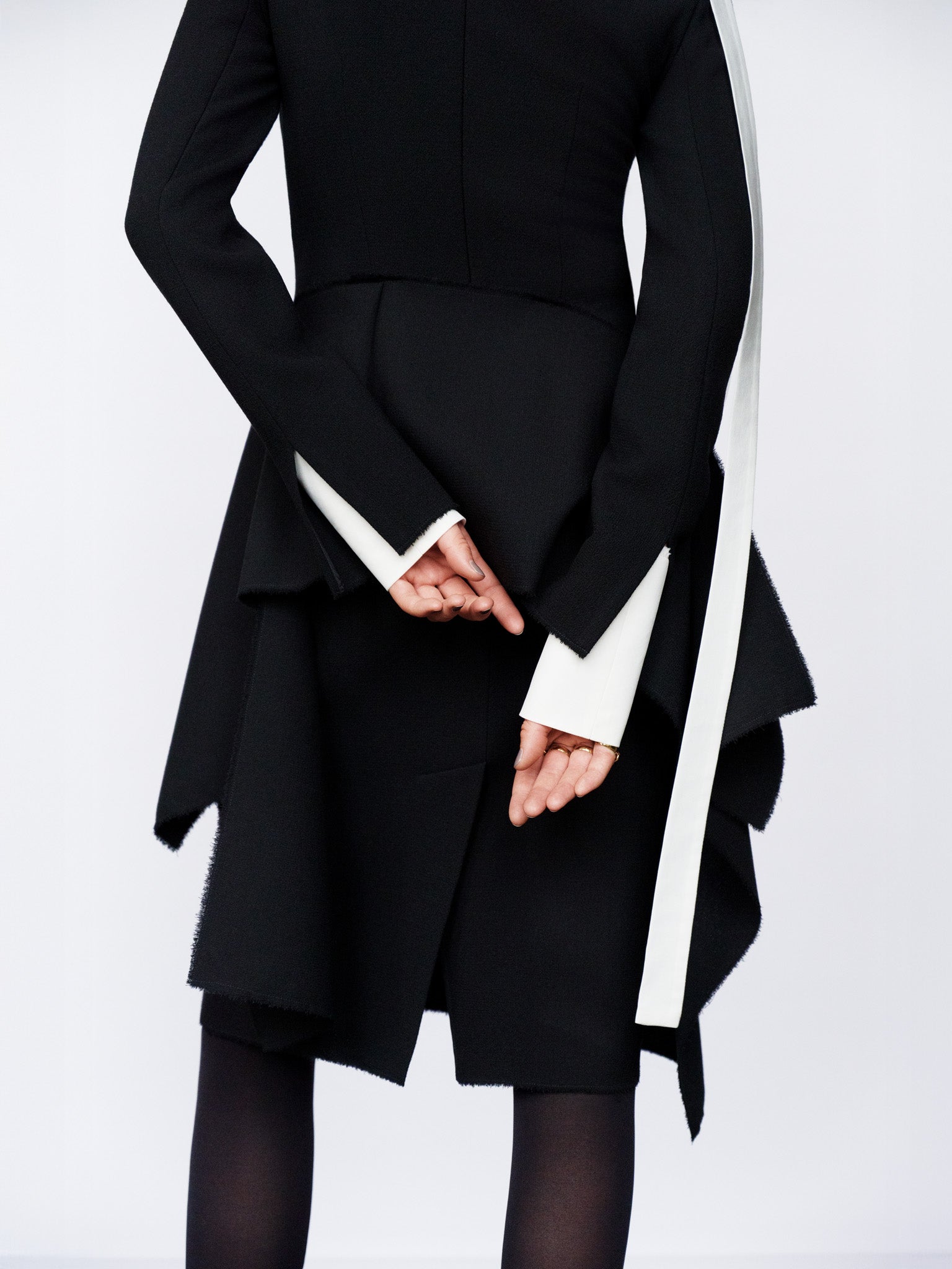 Sense draped wool dress by Prague fashion atelier MAY
