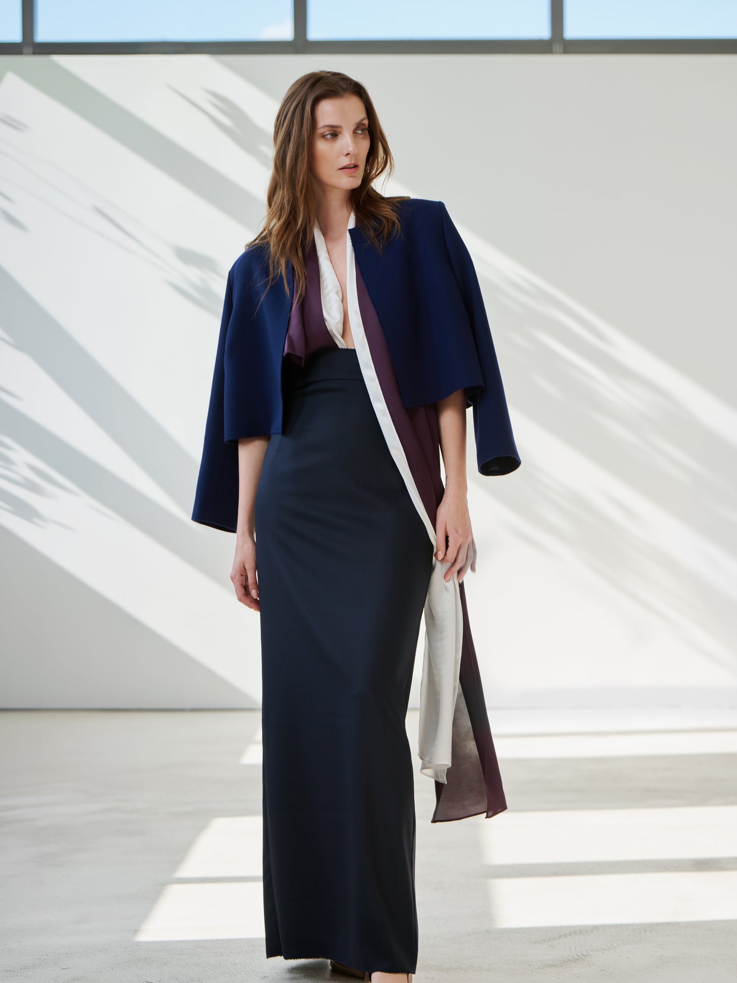 Sense high-waist skirt for timeless womenswear by Prague fashion atelier MAY
