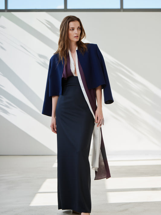 Sense high-waist skirt for timeless womenswear by Prague fashion atelier MAY
